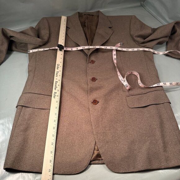 Canali Milano Italy Surreys Wool Single Breasted Blazer Mens Coat Notch 3 Button - Picture 14 of 16